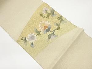 曲線に花唐草模様織出し名古屋帯